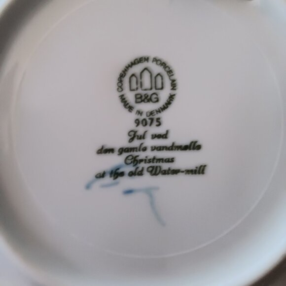 JULE AFTER 1975 B&G BING & GRONDAHL COPENHAGEN DENMARK PLATE OLD WATER MILL - Picture 5 of 5